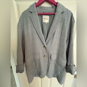 Madewell Light Gray Windowpane Blazer